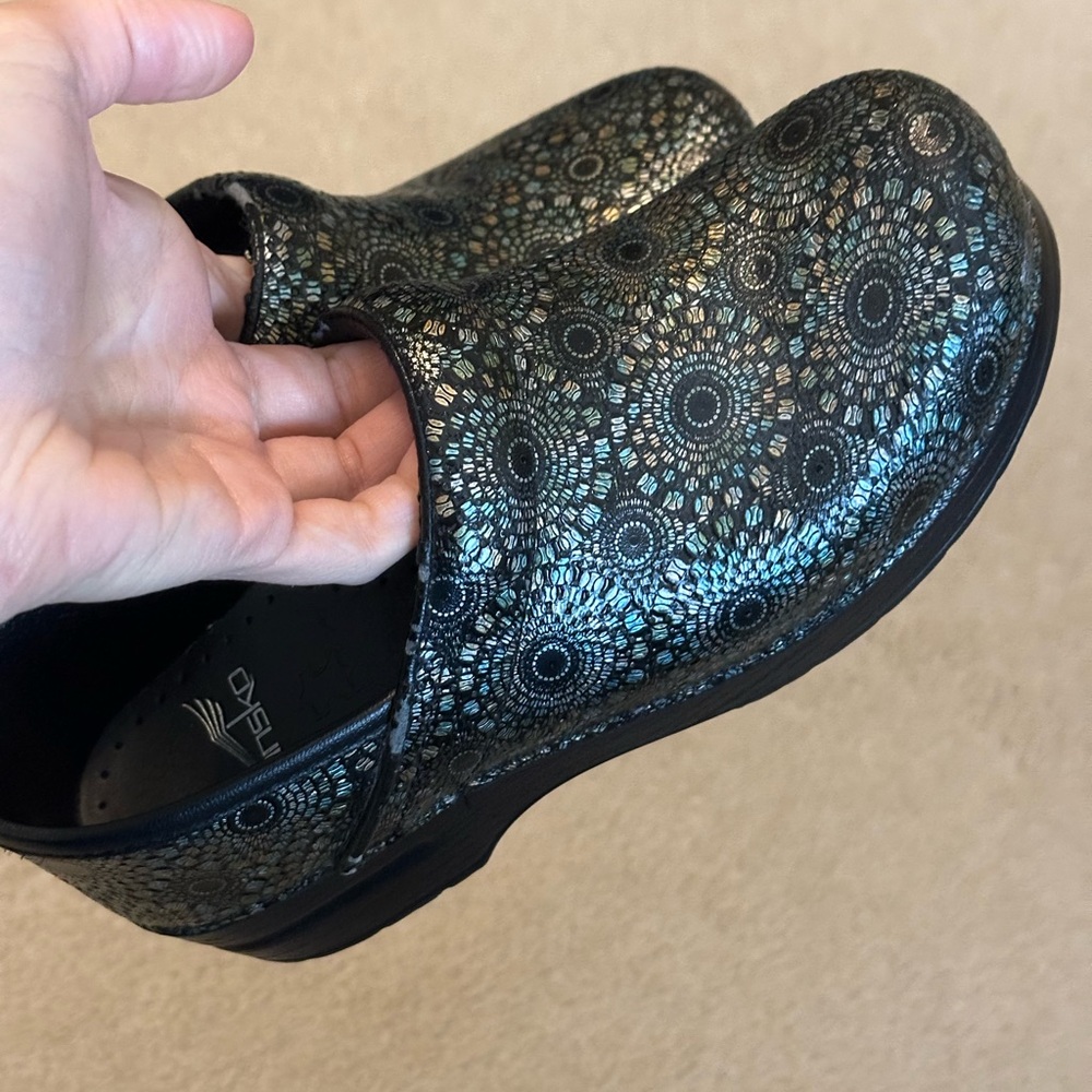 Dansko Professional Mosaic Iridescent Leather Clogs | EU 38 (US 7.5–8)